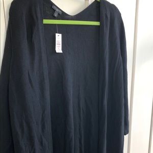 NWT Talbots Long Fly Away Black Cardigan 1X